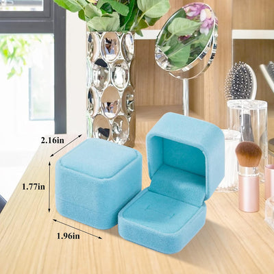 2 Cajas Terriopelo para Anillos Joyas con Colgante