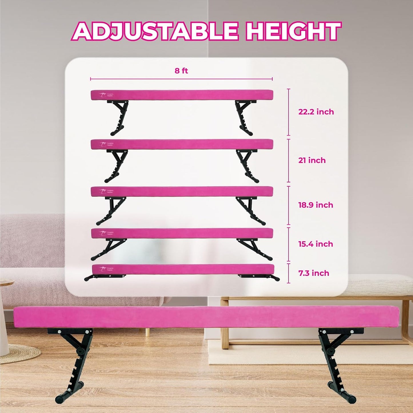 Barra equilibrio 8ft para niños espuma antiderrap