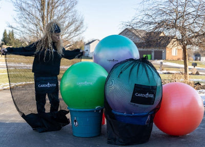 Transportador balón tambores malla premium fitness aeróbica