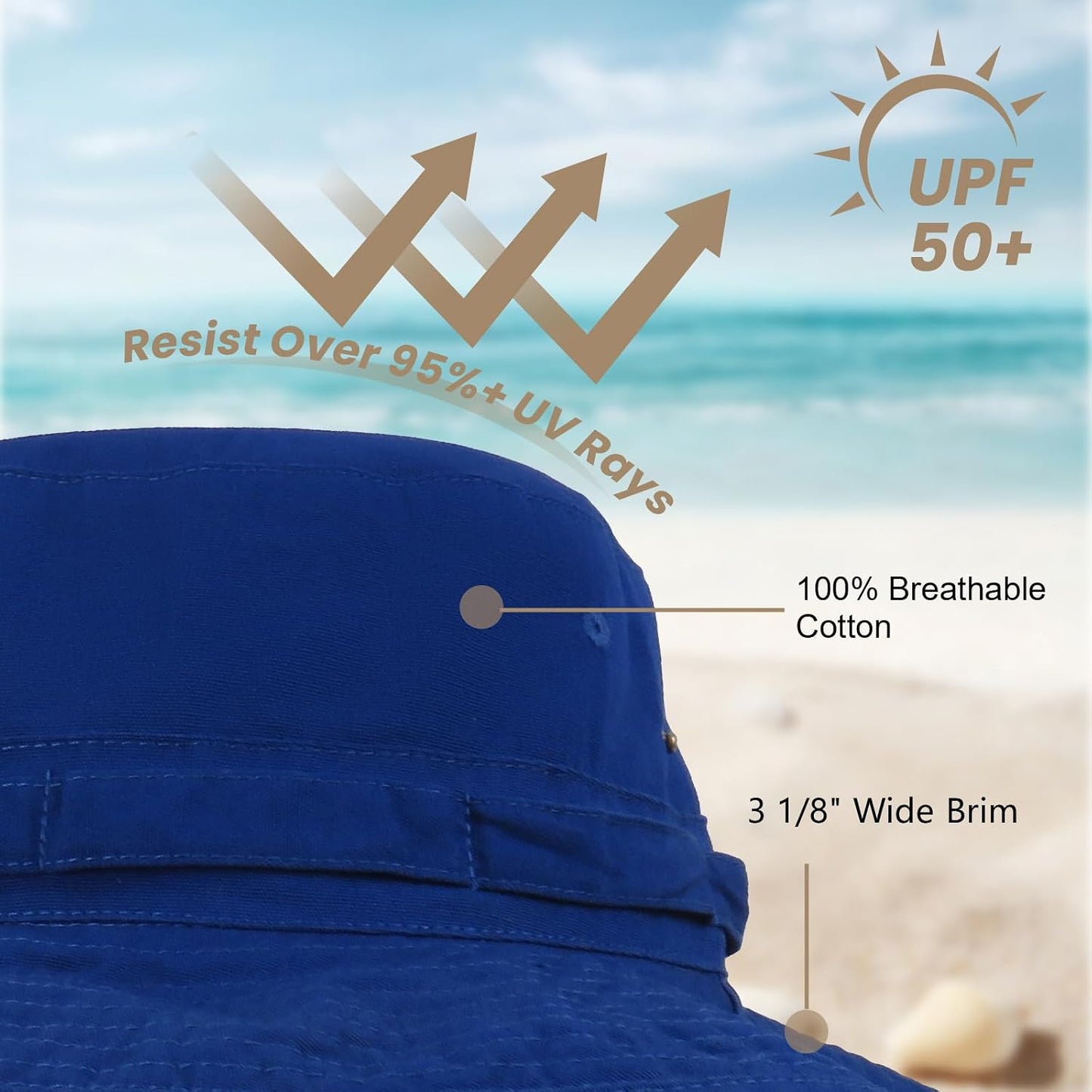 Sombrero pescador ala ancha UV para hombres mujeres