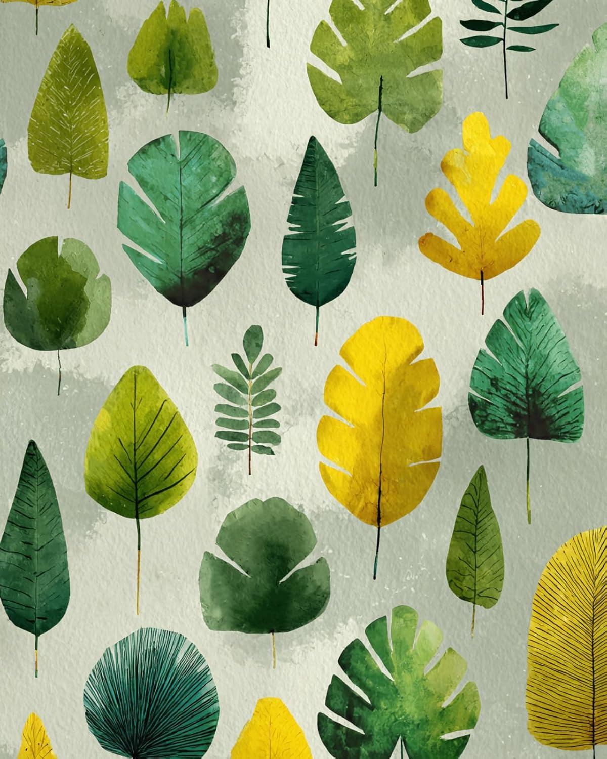 Papel tapiz hojas verde y dorado 17.4x118pulg autoadhesivo