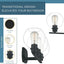 Lámpara baño 3 luces 100W color negro mate