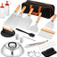 Set 25 accesorios parrilla con espátulas y prensa