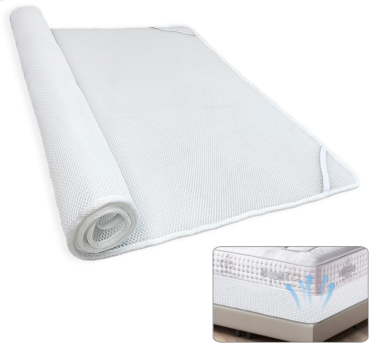 Encaje colchón RV malla 3D transpirable tamaño King blanco