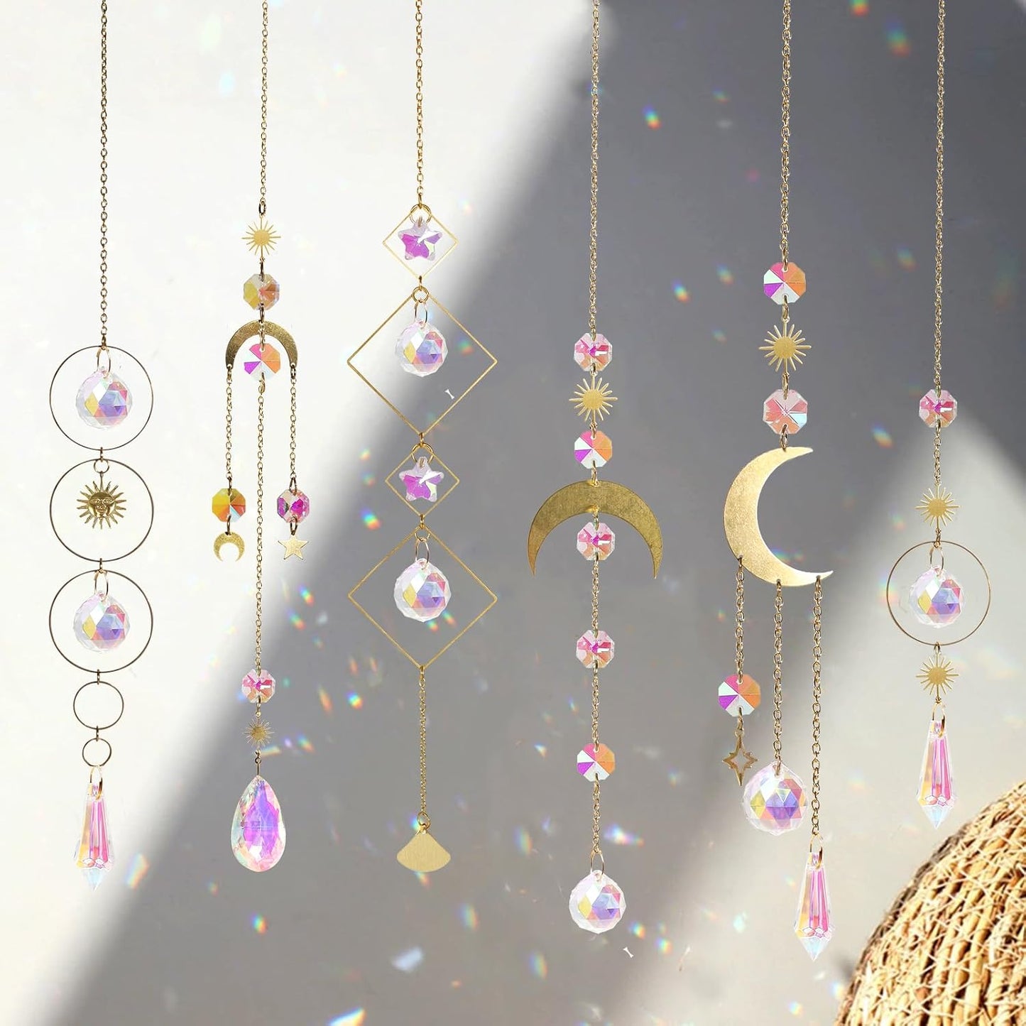 6 Atrapasoles Cristal Colgantes Decoración Hogar Jardín