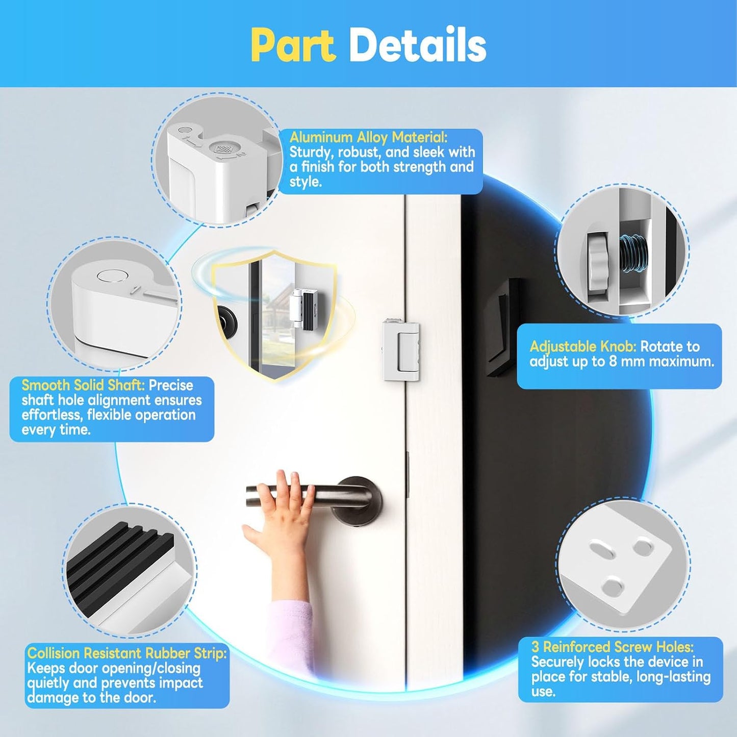 Cerradura refuerzo puerta aluminio seguridad hogar 800lb