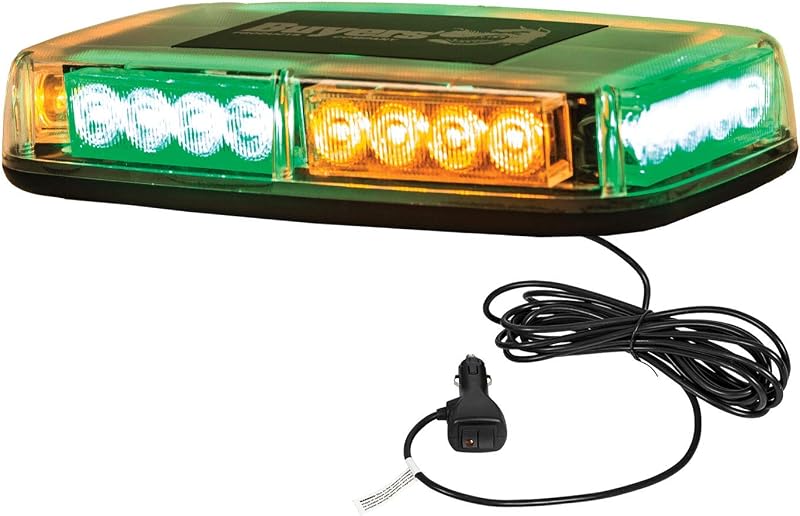 Barra LED rectangular 11pulg color ámbar/verde