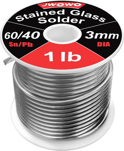 Soldadura 60/40 para vidrieras 1/8pulg carrete 1lb