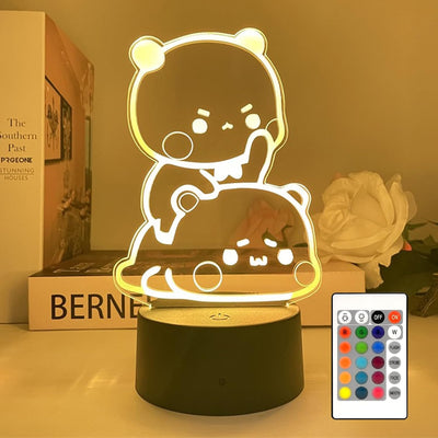 Lámpara nocturna 3D en forma de oso con control remoto