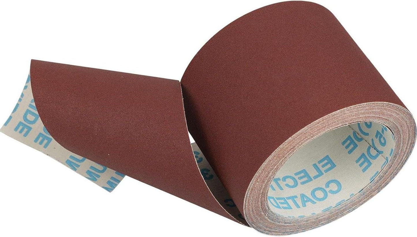 Rollo papel lija 3pulg x32.8ft grano 120 tela óxido aluminio