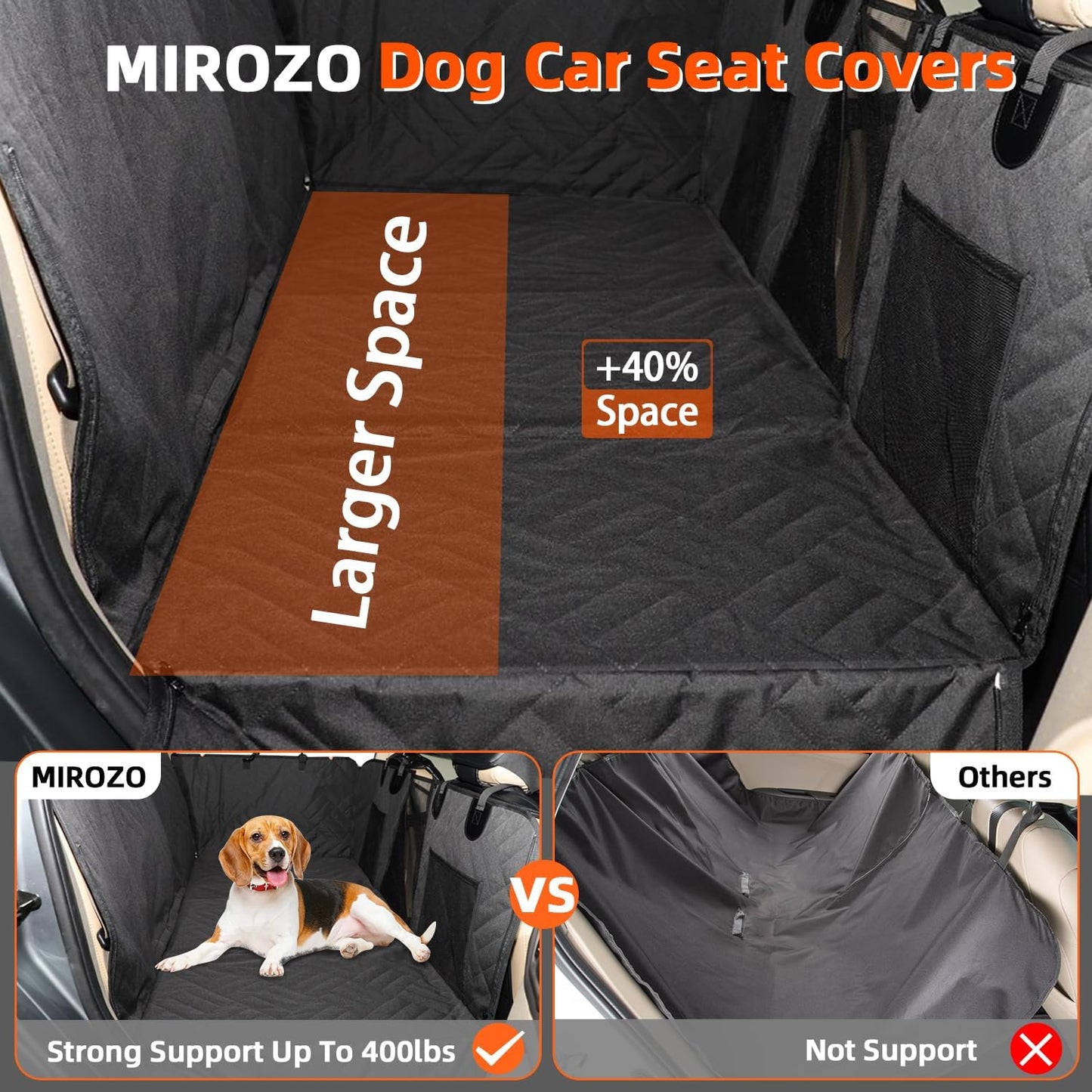 Funda asiento auto perro 600D impermeable extensor SUV mediano