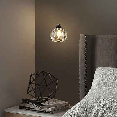 Candelabro cristal lámpara colgante 1 luz negro cocina baño