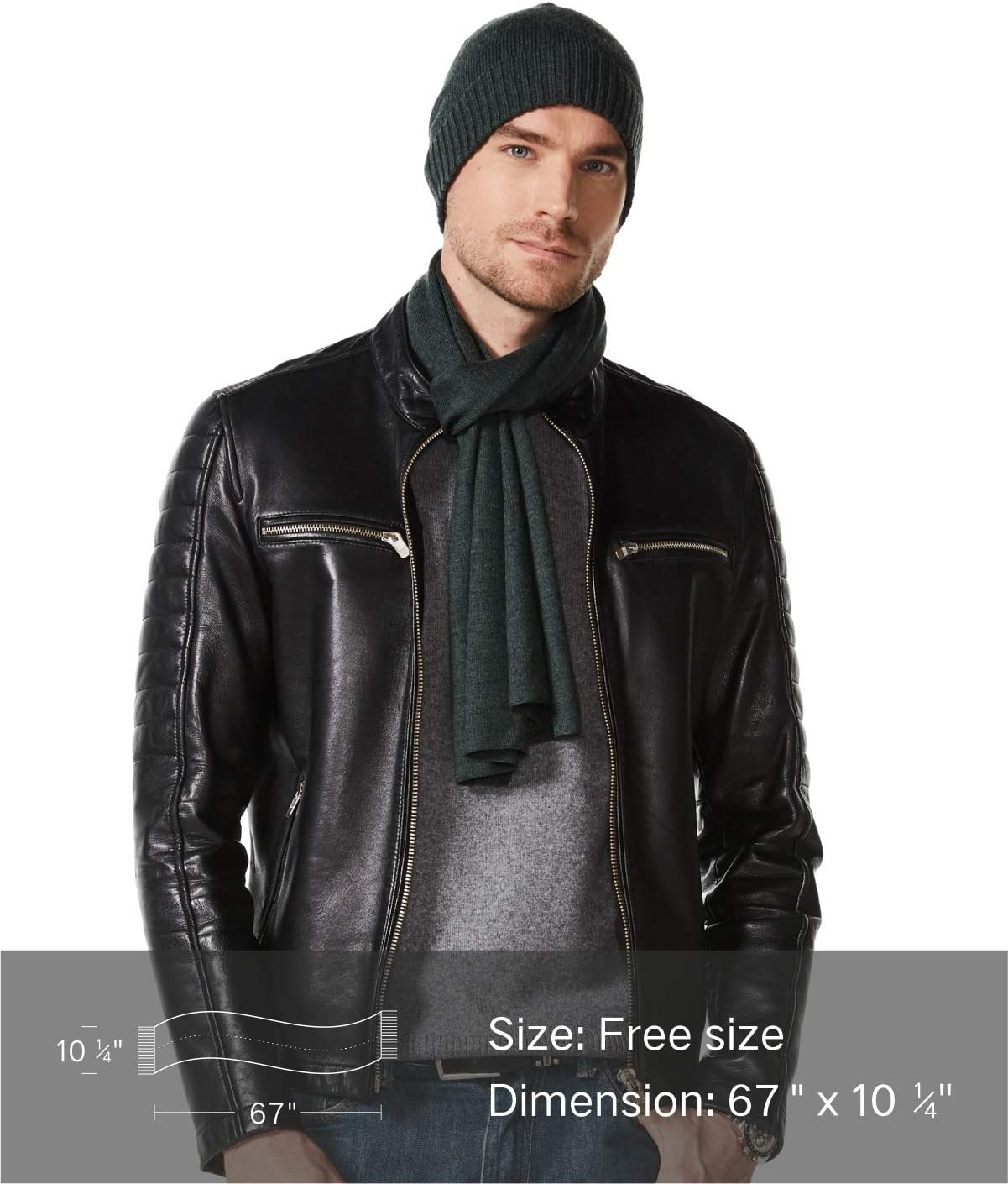 Set bufanda lana merino hombre gorro caja regalo