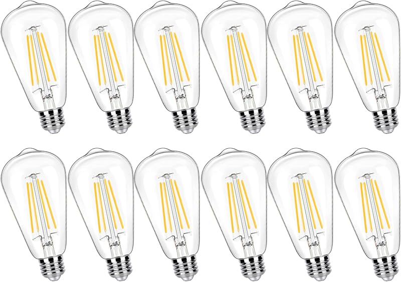 12 Bombillas LED Edison E26 4000K