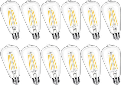 12 Bombillas LED Edison E26 4000K