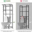 Organiz. baño metal soporte papel ganchos 3 niveles negro