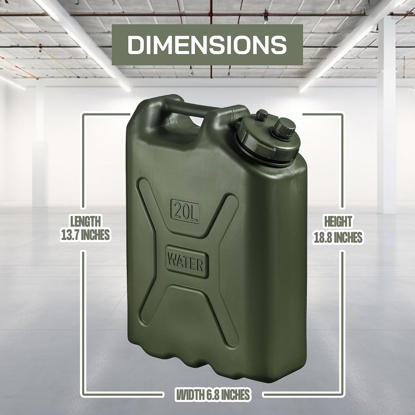 10 Recipientes Agua Militar 5gal Color Verde Viaje