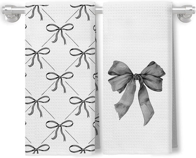 Set 2 paños cocina negros 16x24pulg decoración femenina