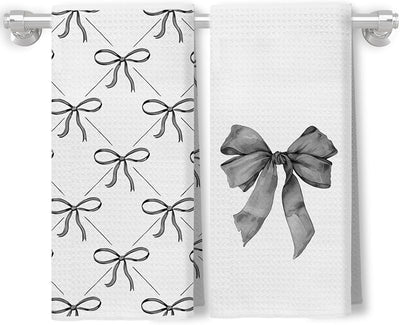 Set 2 paños cocina negros 16x24pulg decoración femenina
