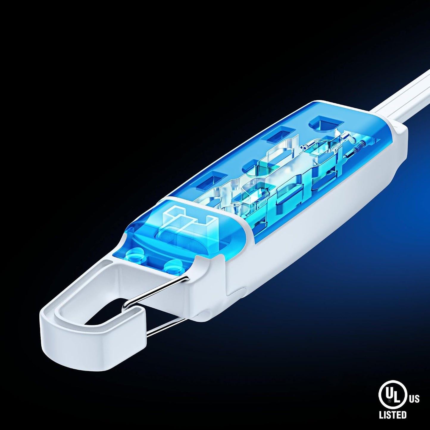 Cable extensión 3 tomas 4ft enchufe 90° colgar fácil