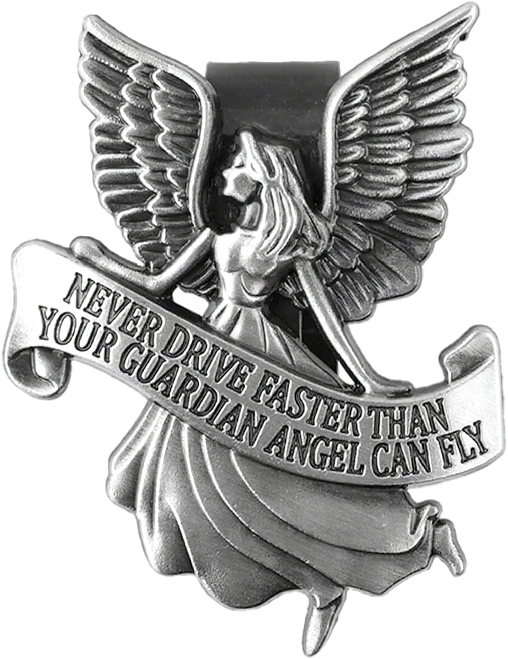 Clip visera ángel guardián metal 3D para auto decoración