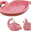 Salero y pimentero flamenco rosa con bandeja cerámica