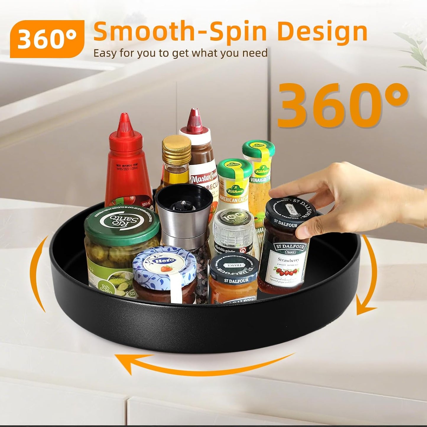 Organiz. giratorio metal 12" para cocina baño especias
