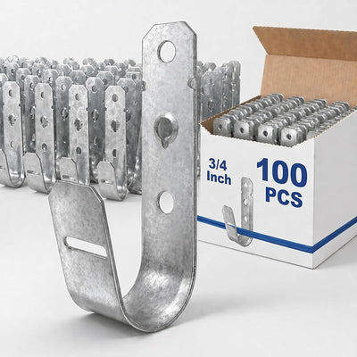 100 Ganchos Metal 3/4pulg Soporte Cables Pared