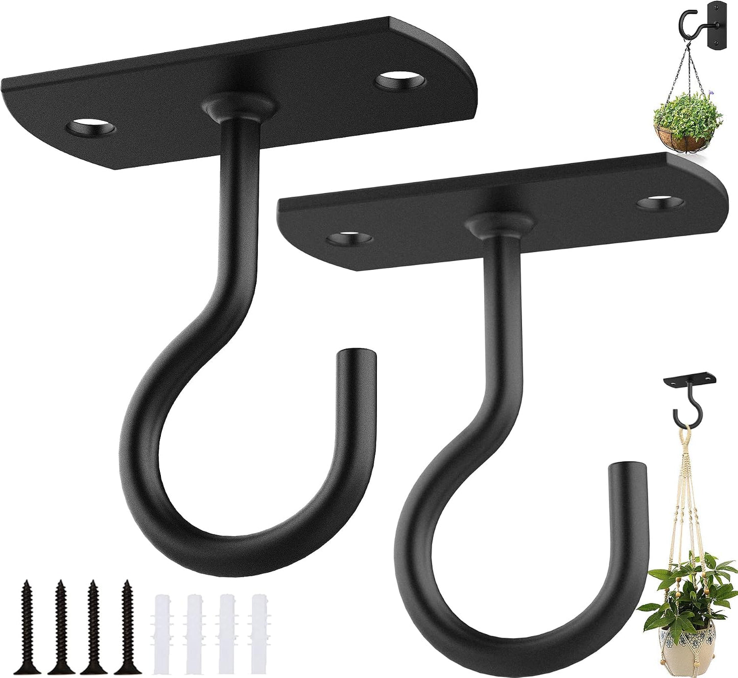 Ganchos techo pared 2.5pulg para plantas luces macetas color negro