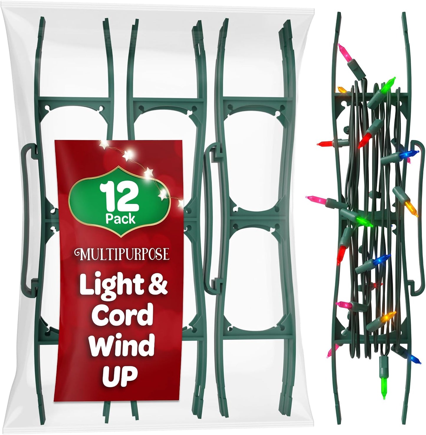 Soporte almacenamiento luces navidad 12 enrolladores cable