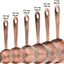 Set 18 Tazas y Cucharas Medidoras de Cobre y Acero Inox