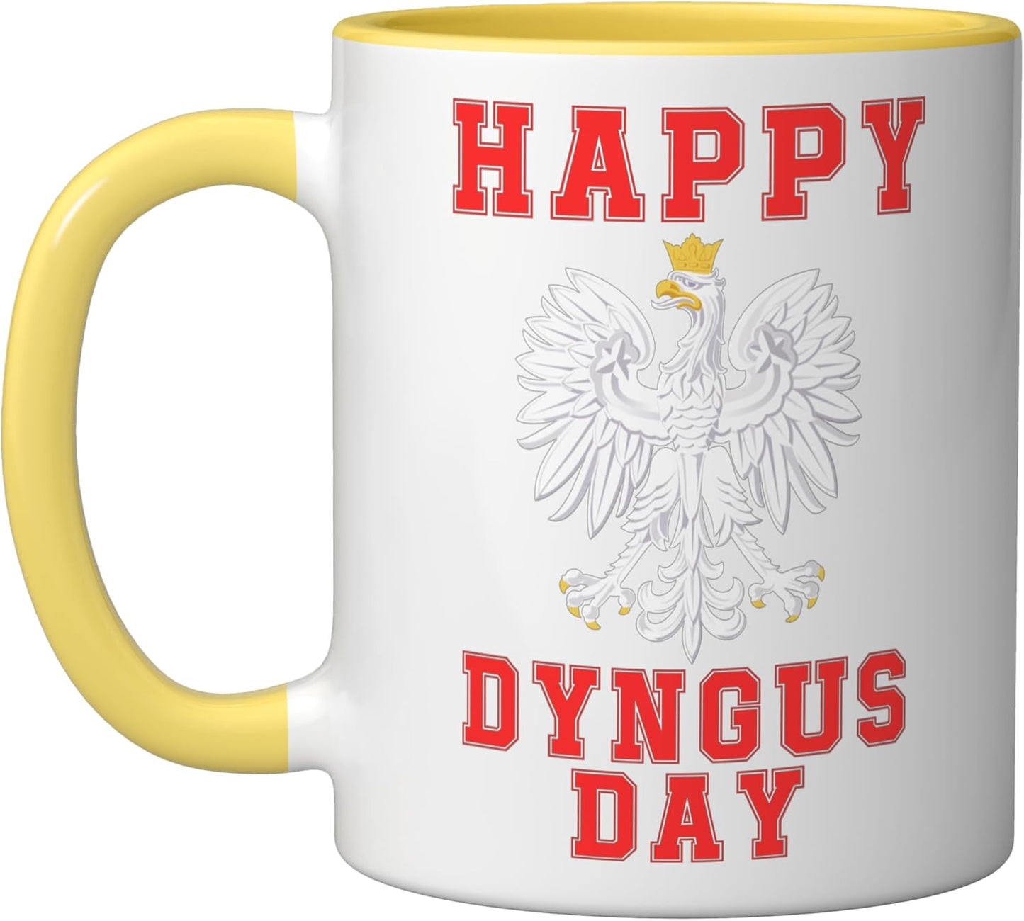 Taza Cerámica Polaco Águila Amarillo/Blanco