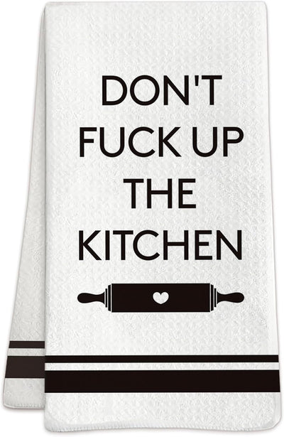 Toalla de cocina divertida con frase humorística en inglés