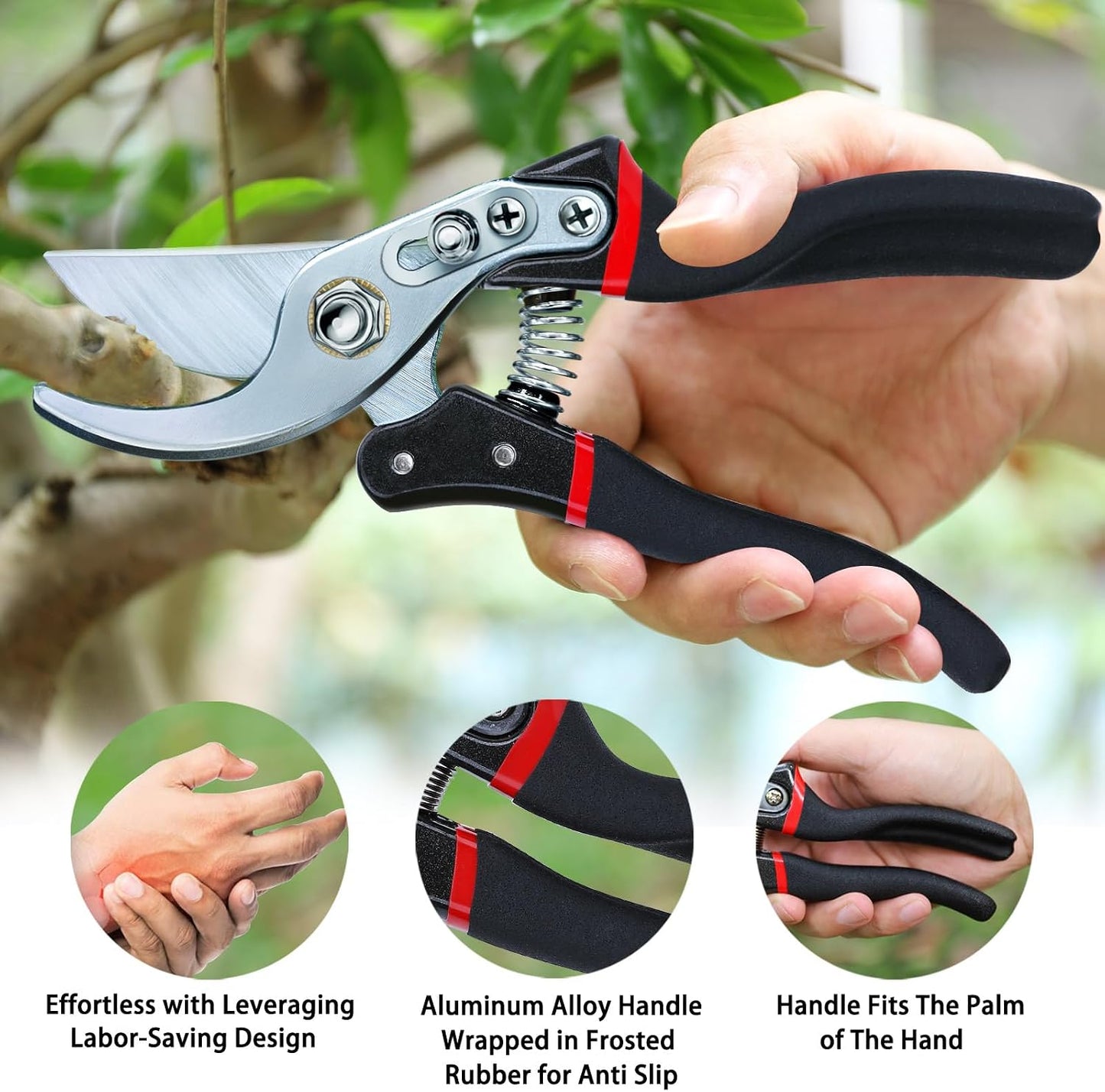 Tijeras podar jardinería resistentes cortasetos rosas rojo negro