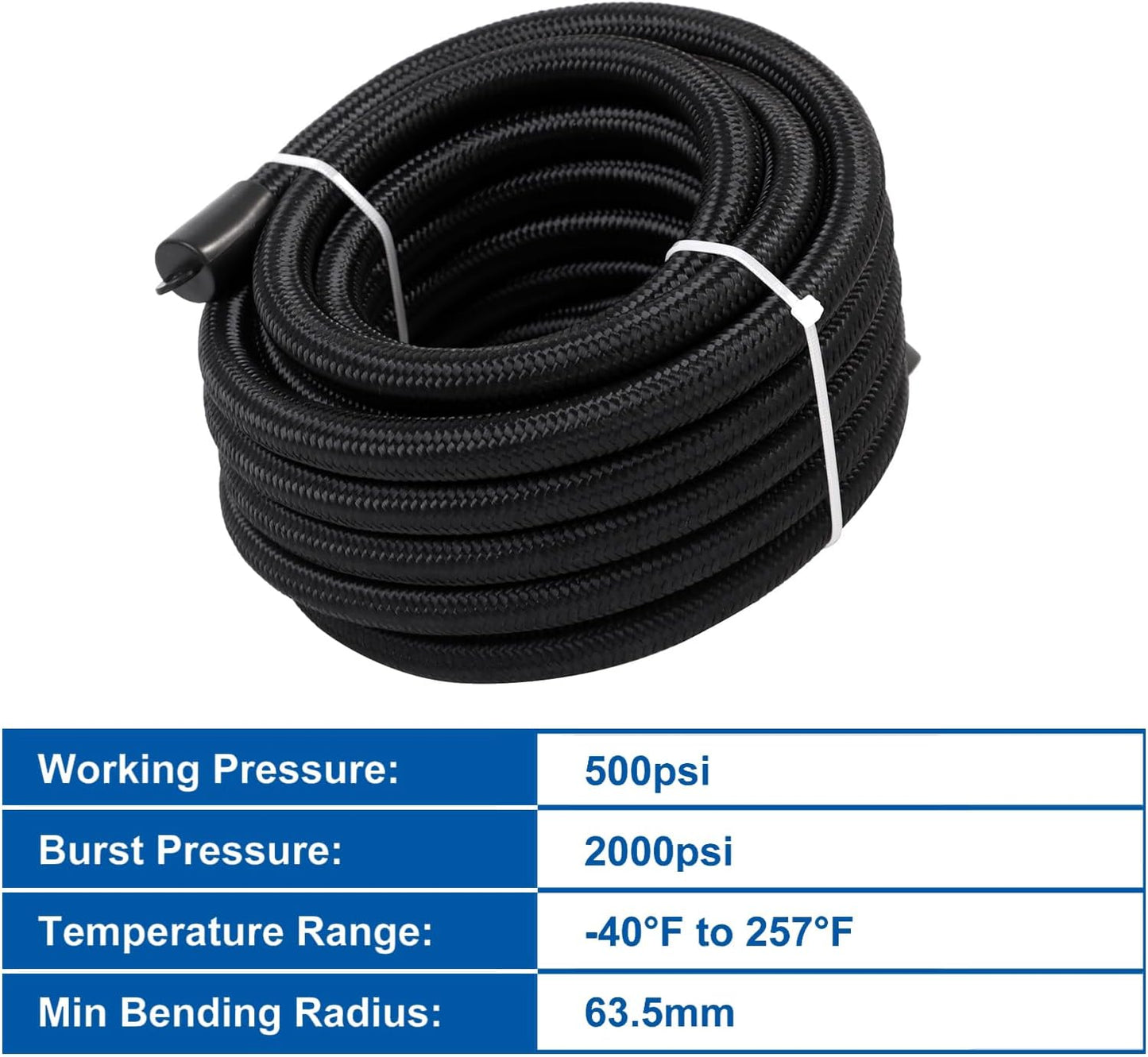 Kit manguera AN6 CPE 20ft negro