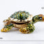 Caja mini joyería bisagras figurilla tortuga