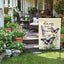 Bandera jardín flores mariposa 12.5x18pulg doble cara