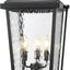 Luces poste exterior 26pulg 3 lámparas impermeables negro
