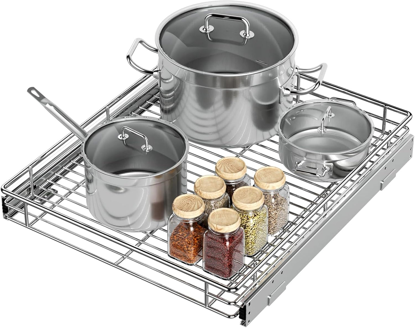 Organiz. cocina deslizante cesta cajones 17.8"