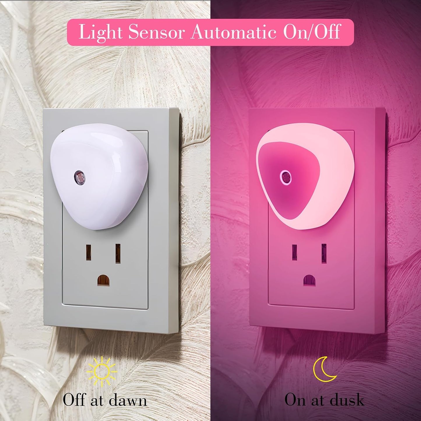 6 Luces Nocturnas Led Enchufables Sensor Amanecer Niños