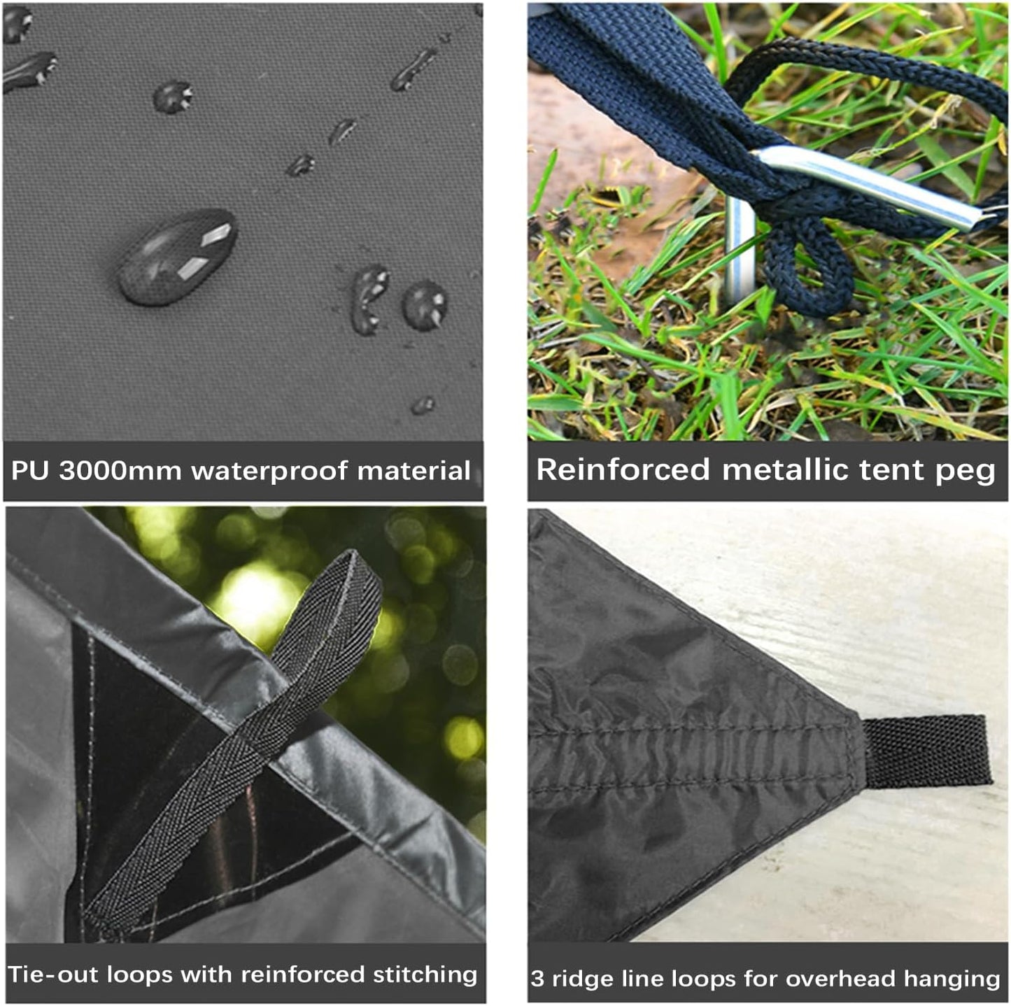 Lona impermeable para camping, picnic y refugio