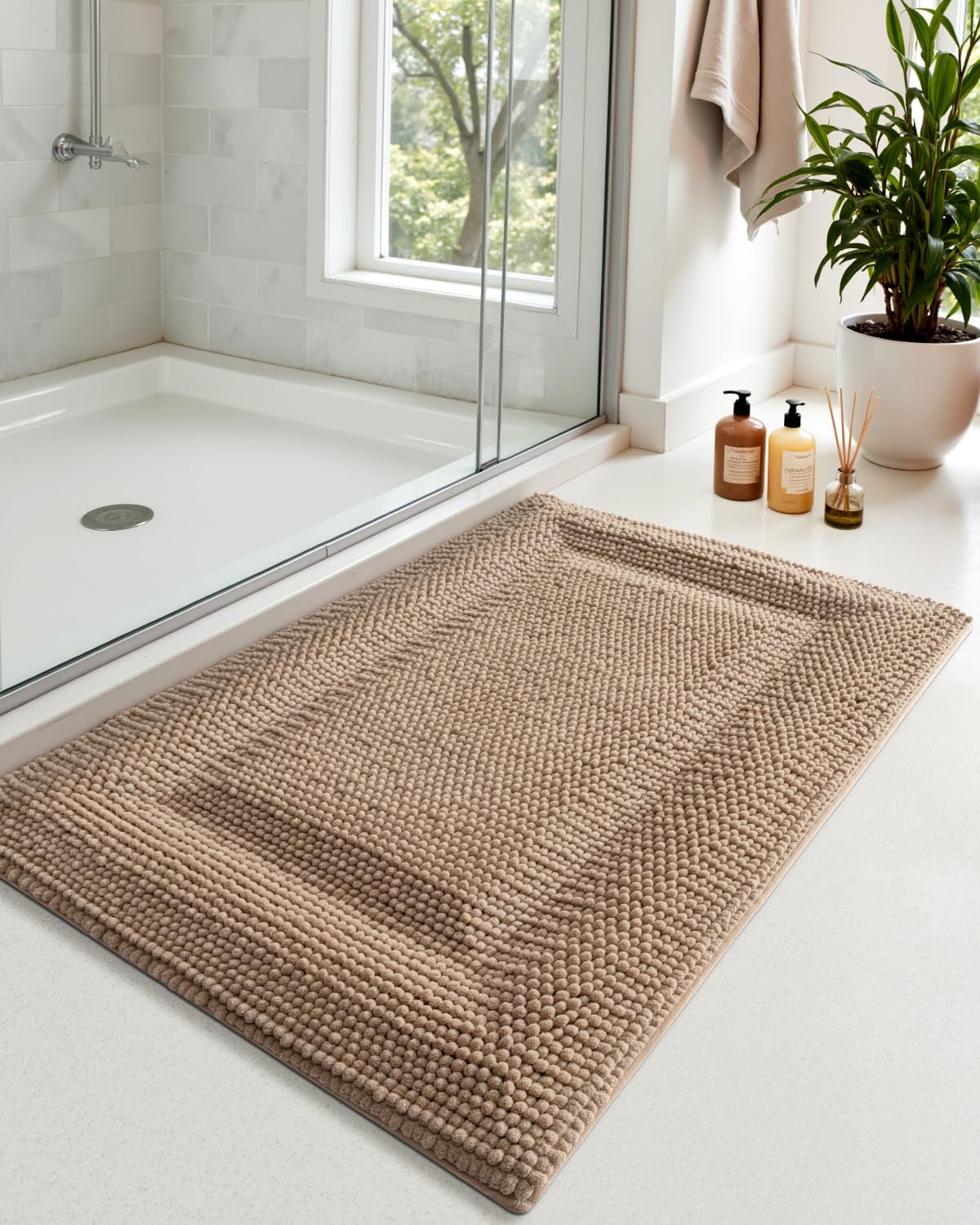 Alfombrilla baño antiderrap 20x32 chenilla gruesa