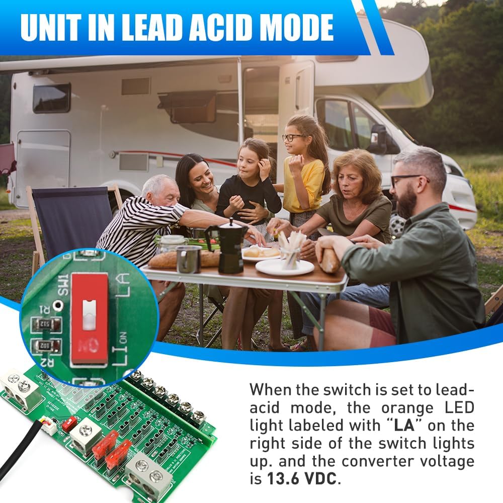 Convertidor potencia RV 55A con reconocimiento baterías