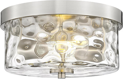 Lámpara techo moderna 11pulg níquel 2 luces dormitorio