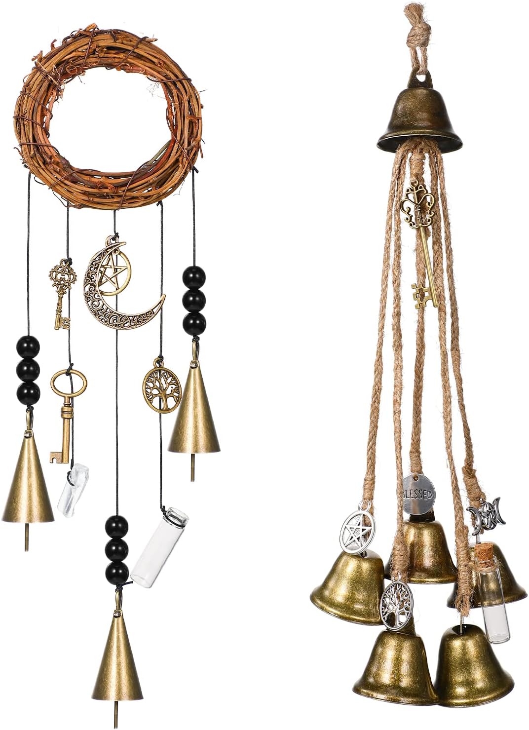 2 Pzas Campanas Bruja Adornos Puerta Estilo Elegante