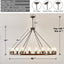 Candelabro madera 48" 24 luces redondas para techo alto