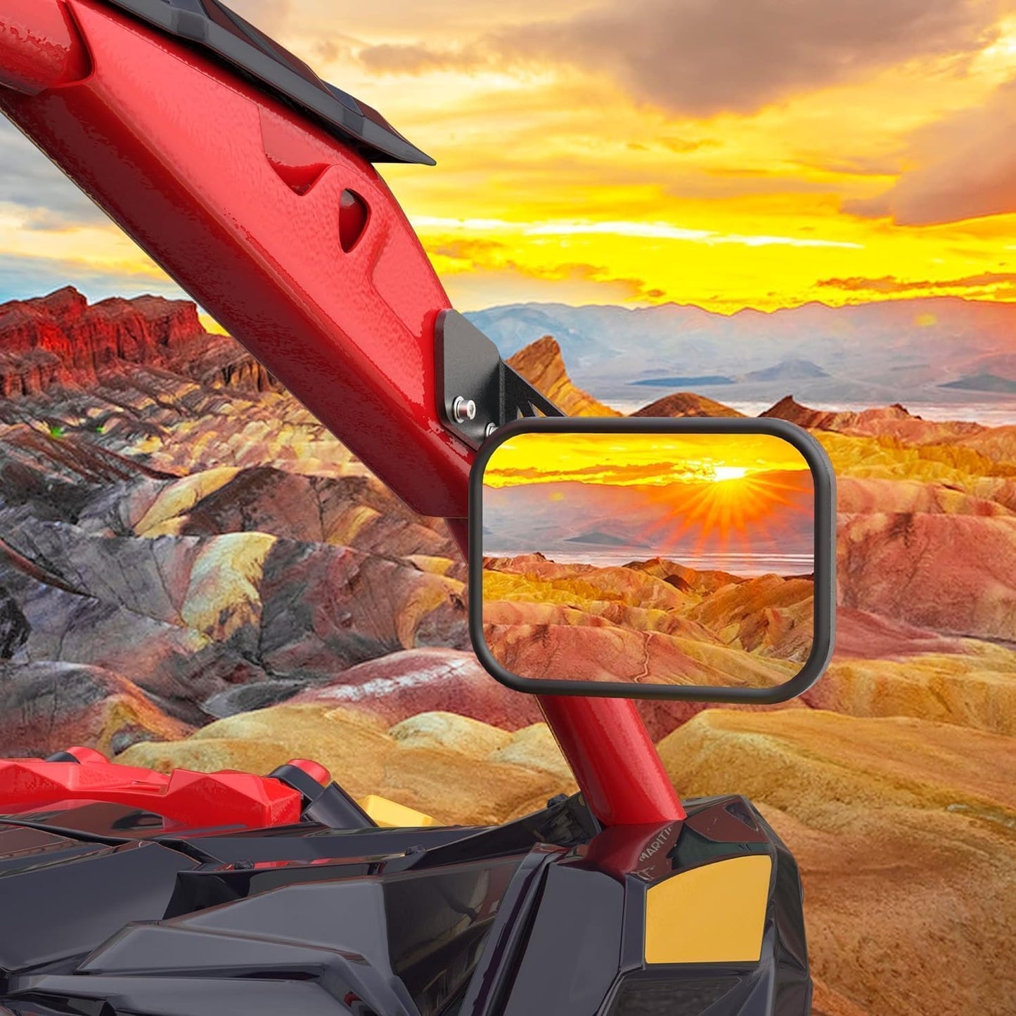 Espejo trasero UTV X3 estilo carrera 71 con soporte