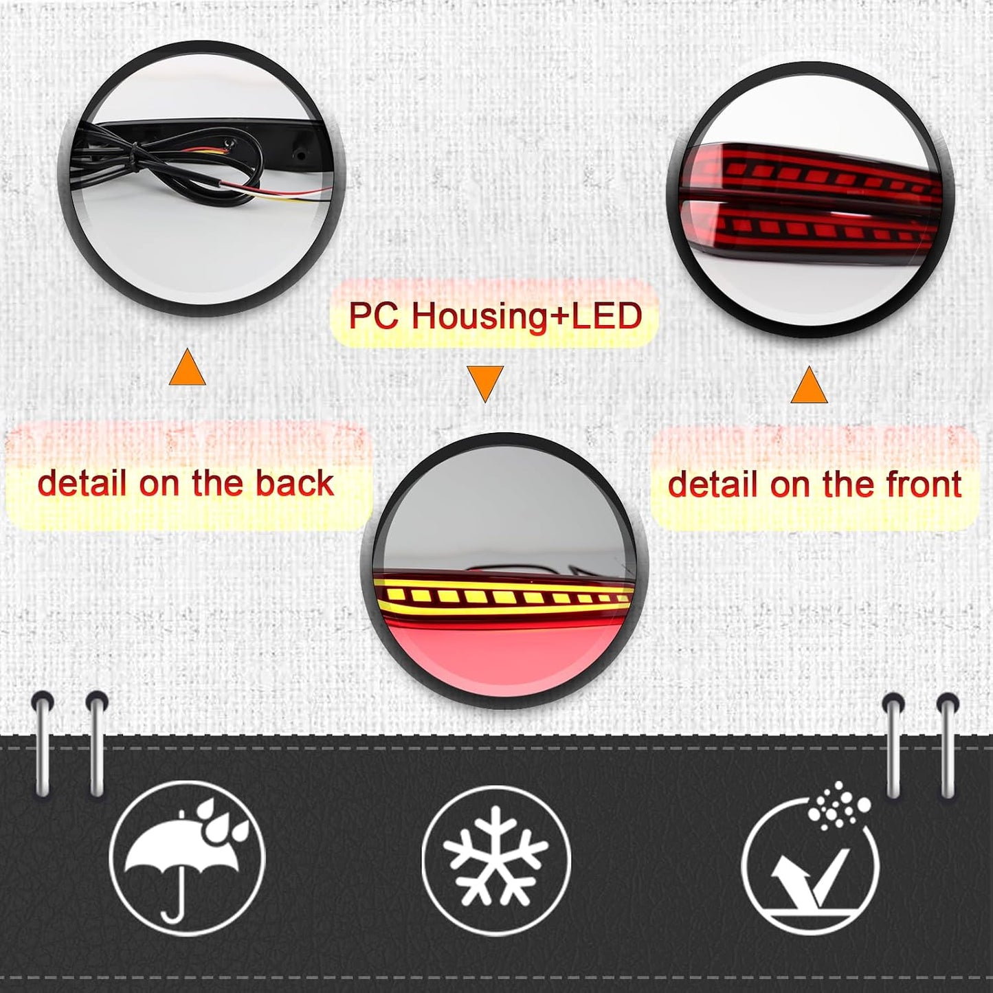Luz reflectora LED parachoques Chevy Cruze Trax DRL rojo