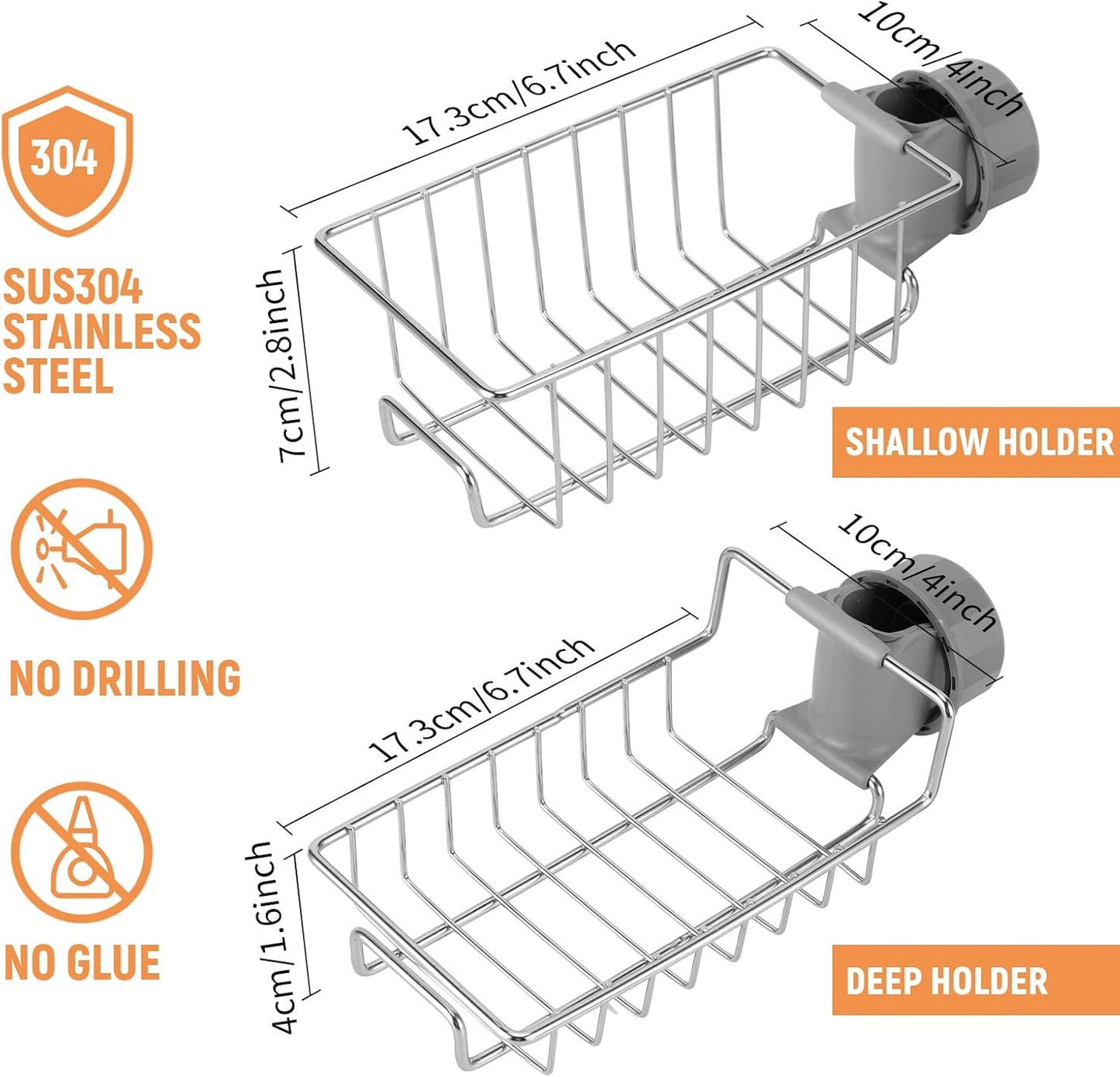 Organiz. bañera acero inox estantes ducha