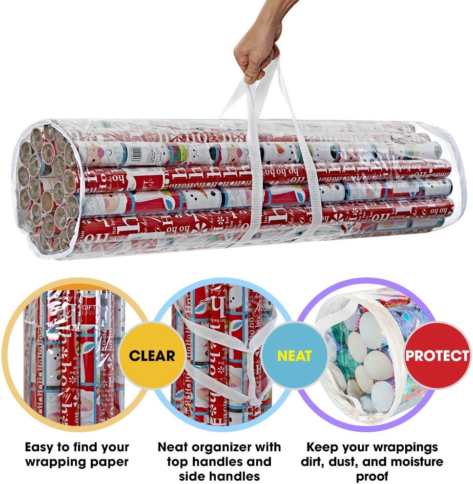 Bolsa PVC transparente para 24 rollos papel regalo 40"